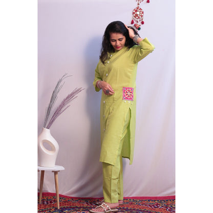 Eesha Green Embroidered Co-ord Set