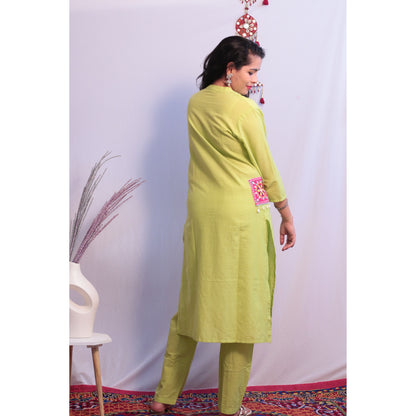 Eesha Green Embroidered Co-ord Set