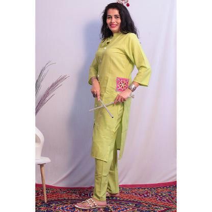 Eesha Green Embroidered Co-ord Set