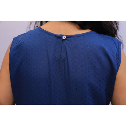 Royal Blue Embroidered Kurti