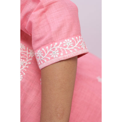 Pink Embroidered Suit Set