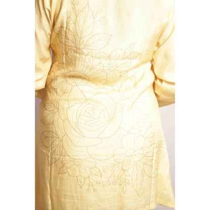 Bahuli Lemon Yellow Embroidered Co-ord Set