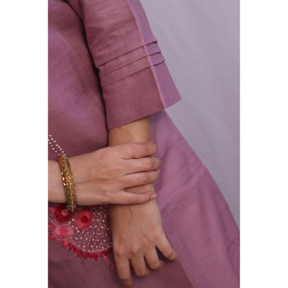 Lilac Embroidered Kurti