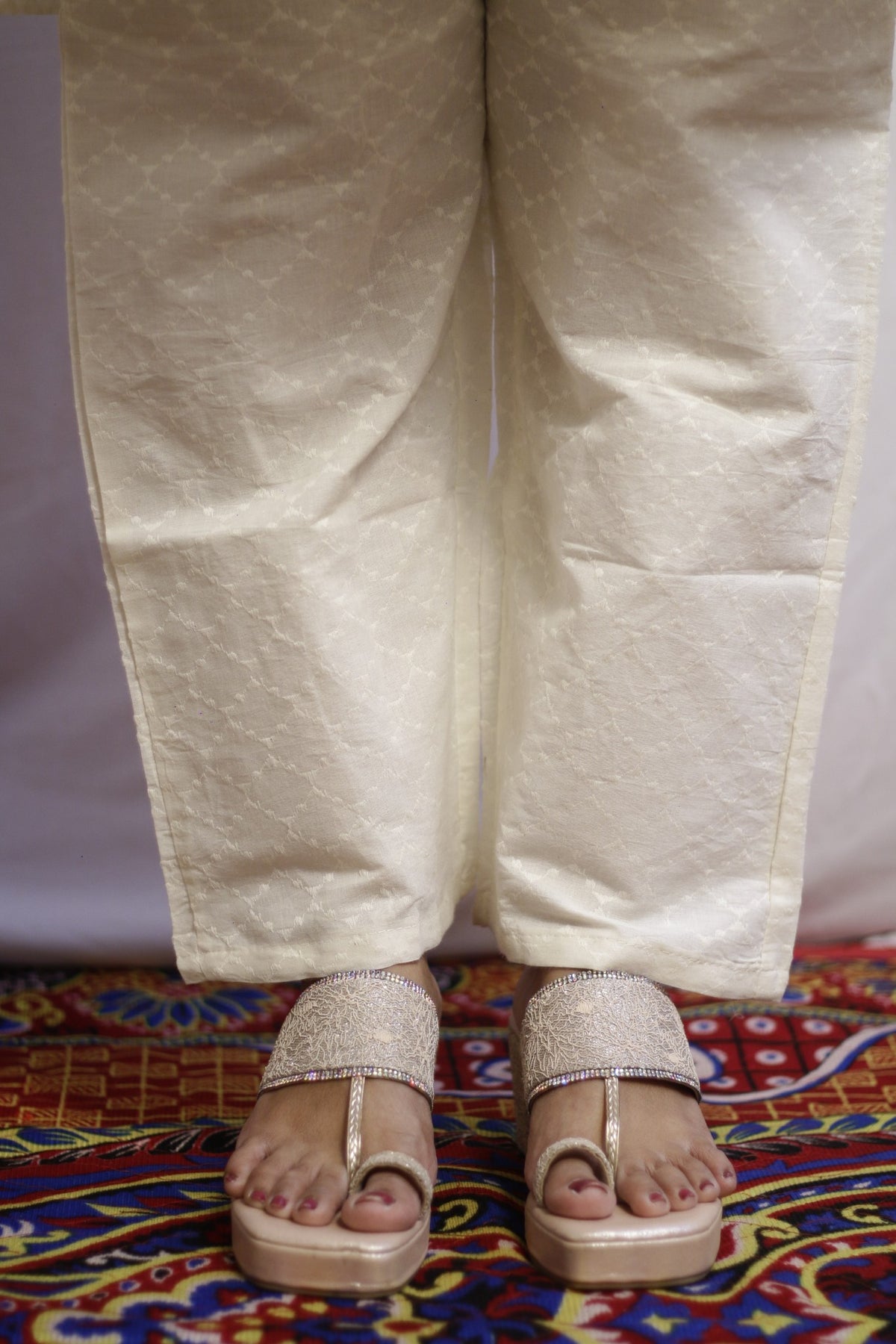 Beige Embroidered Co-ord Set