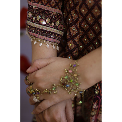 Zehra Wine Anarkali Set