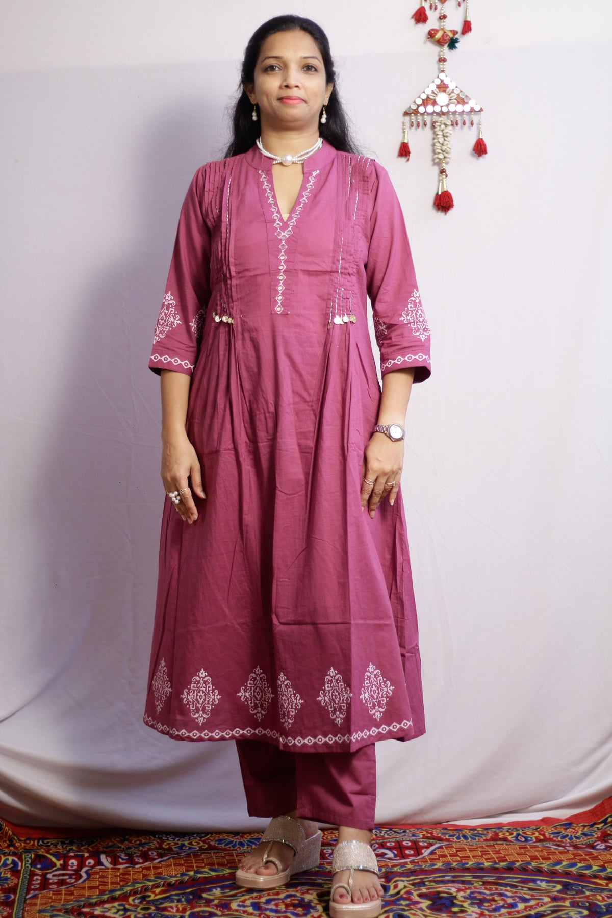 Purple Embroidered Co-ord Set