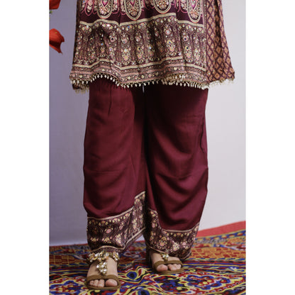 Zehra Wine Anarkali Set