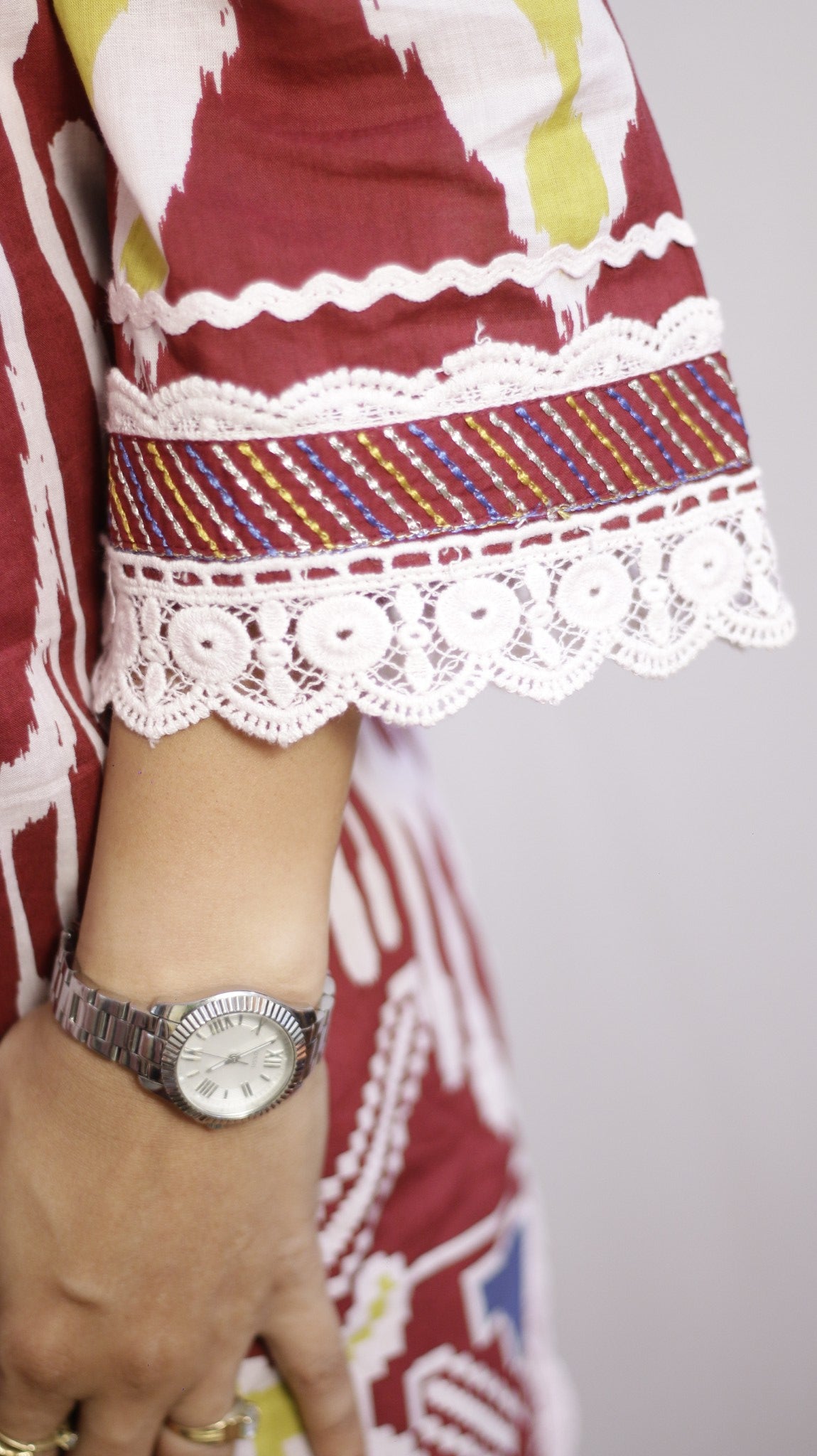 Deep Maroon Embroidered Suit Set