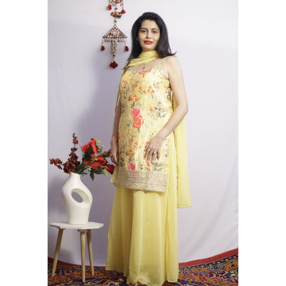 Meher Yellow Sharara Set