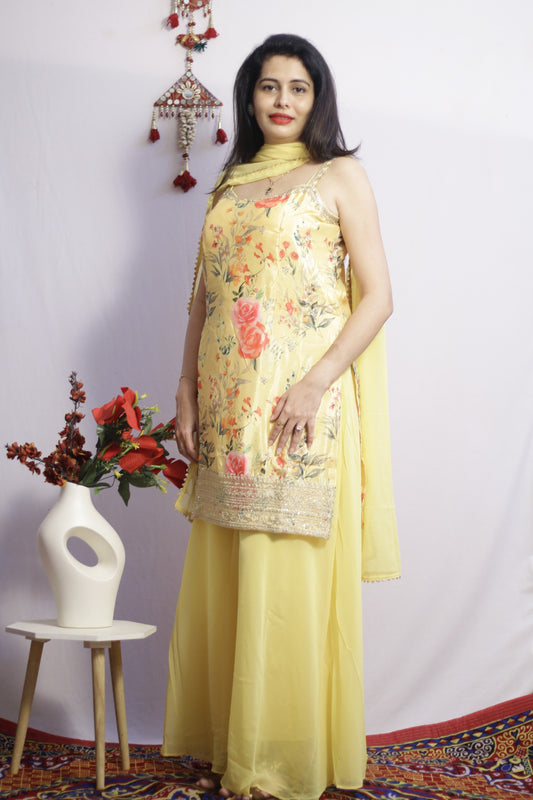 Meher Yellow Sharara Set