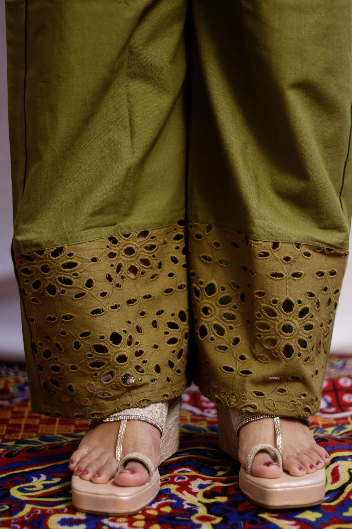 Mehndi Green Embroidered Co-ord Set