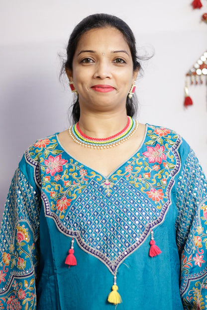 Rama Green Embroidered Suit Set