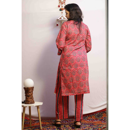 Tara Wine Embroidered Co-ord Set