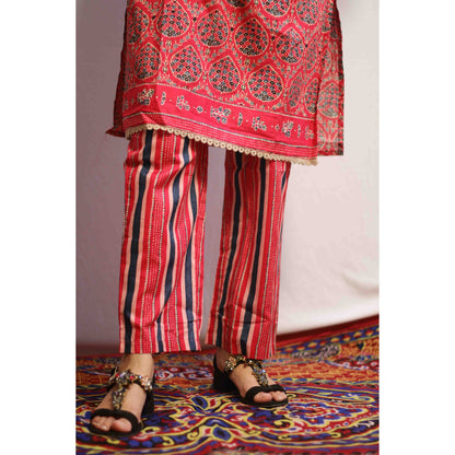 Tara Wine Embroidered Co-ord Set