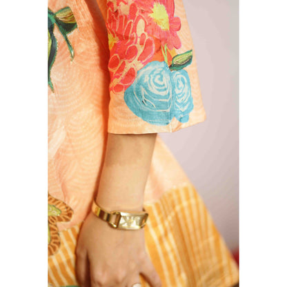 Desi Peach Embroidered Co-ord Set