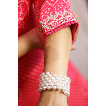 Pink Bandhani Suit Set