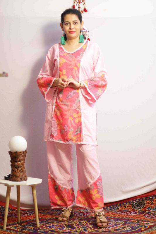 Schiffli Pink Co-ord Set