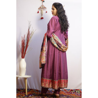 Purple Anarkali Suit Set