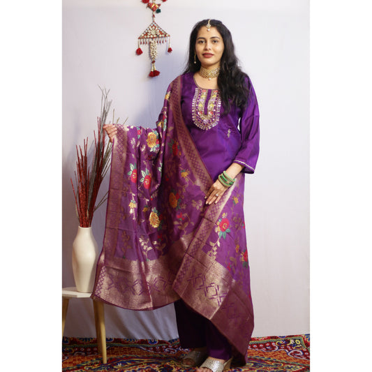 Radhni Purple Suit Set