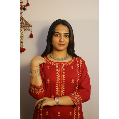 Misti Maroon Suit Set