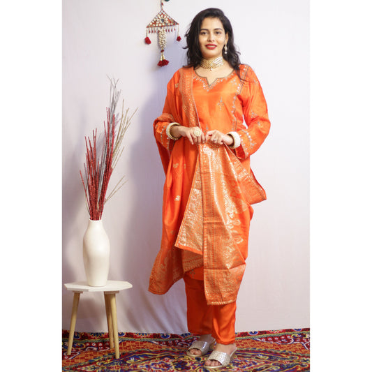 Revati Orange Suit Set