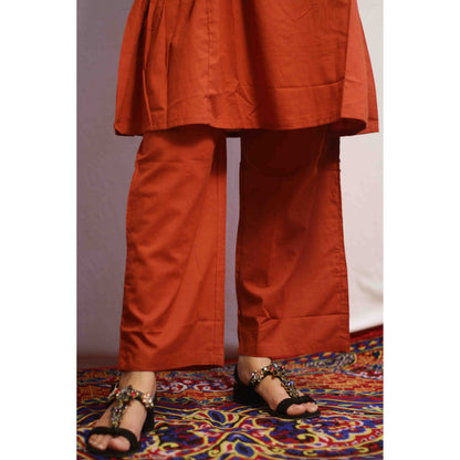 Diya Rust Embroidered Co-ord Set