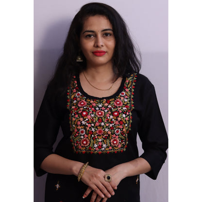 Black Embroidered Kurti