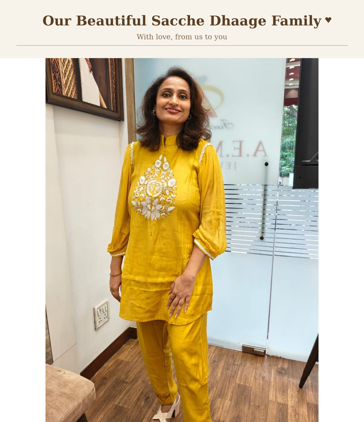 Avsaa Mustard Yellow Embroidered Co-ord Set
